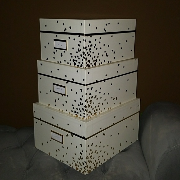 Kate spade confetti dot nesting box set of 2 only - Picture 2 of 6